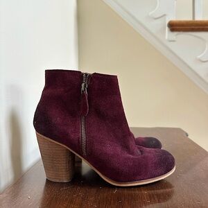 BP Trolley Ankle Bootie, Wine Suede